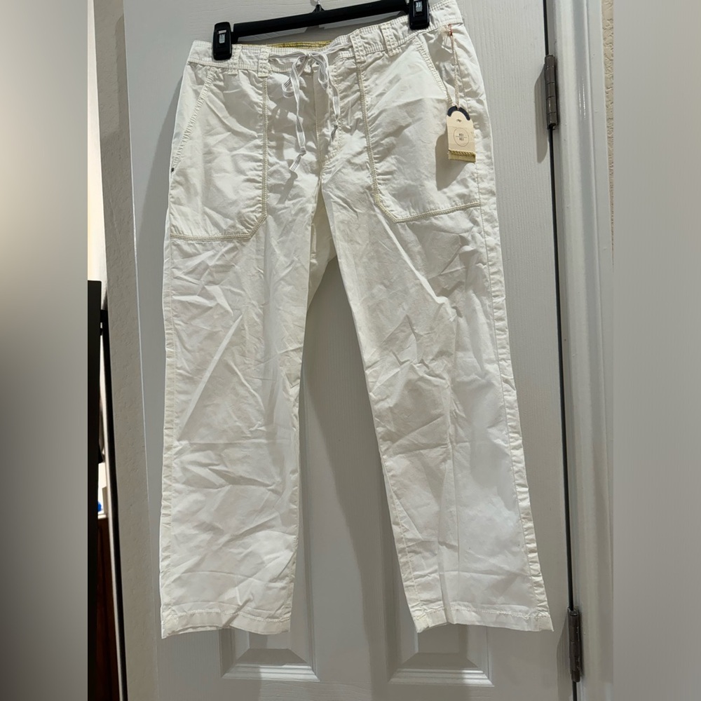 Anthropologie Hei Hei cropped white cotton pants.